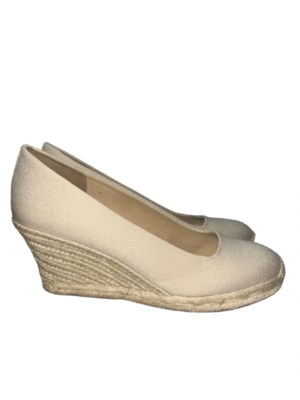 J.Crew Seville Canvas Espadrille Wedges - Beige - Size 9.5